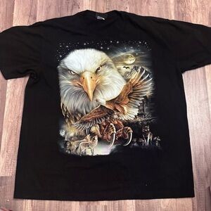 Wildlife Eagle Graphic Tee - Black